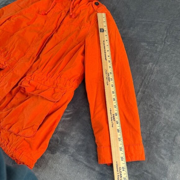 Old Navy Women’s Orange Jacket Coat Sz Large Anorak Hooded Removable Lined Y2K - Picture 8 of 14